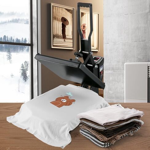 VEVOR Heat Press, 15x15 Power Heat Press Machine, Fast Heating, High Pressure Heat Press Machine for T-Shirt, Digital Industrial Sublimation Printer for Heat Transfer Vinyl, Easy to Use, Black in Saudi Arabia