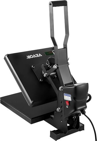 VEVOR Heat Press, 15x15 Power Heat Press Machine, Fast Heating, High Pressure Heat Press Machine for T-Shirt, Digital Industrial Sublimation Printer for Heat Transfer Vinyl, Easy to Use, Black in Saudi Arabia