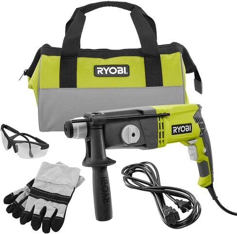 RYOBI SDS-Plus Rotary Hammer Drill Set With Safty Glasses Work Gloves in Saudi Arabia