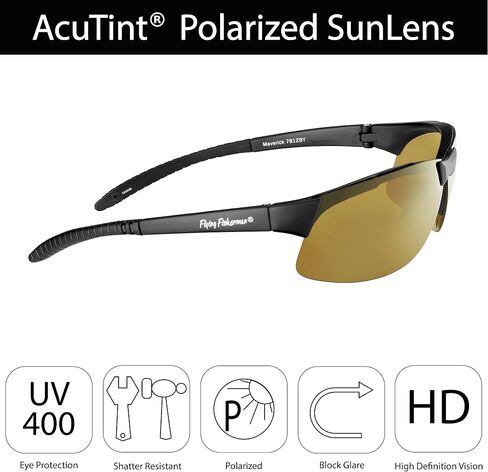 Flying Fisherman Maverick Polarized Sunglasses with AcuTint UV Blocker for Fishing and Outdoor Sports in Saudi Arabia