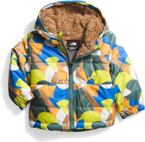 سترة THE NORTH FACE Baby قابلة للعكس بغطاء للرأس بسحاب كامل من Mount Chimbo، طباعة تجريدية كبيرة بزبدة اللوز، 18-24 شهرًا in Saudi Arabia