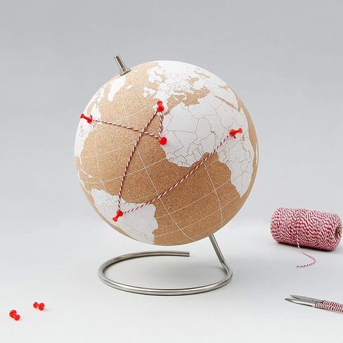 SUCK UK - LARGE COLORED DESKTOP CORK GLOBE | PUSH PINS INCLUDED | EDUCATIONAL WORLD MAP | TRAVEL ACCESSORIES | ADVENTURE & MEMORIES DISPLAY | MULTICOLOR | 30CM in Saudi Arabia