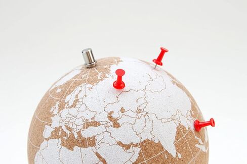 SUCK UK - LARGE COLORED DESKTOP CORK GLOBE | PUSH PINS INCLUDED | EDUCATIONAL WORLD MAP | TRAVEL ACCESSORIES | ADVENTURE & MEMORIES DISPLAY | MULTICOLOR | 30CM in Saudi Arabia