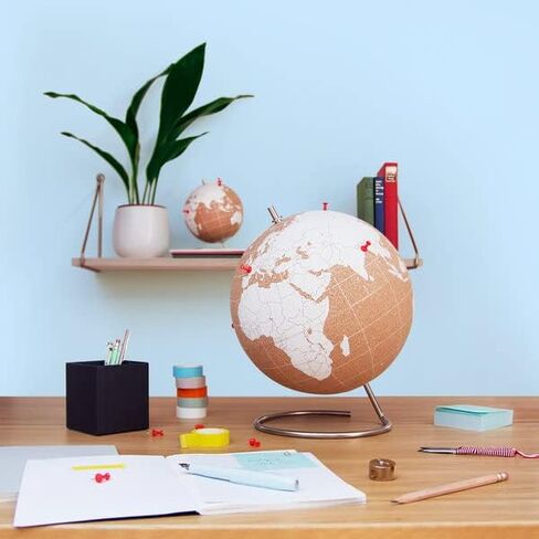 SUCK UK - LARGE COLORED DESKTOP CORK GLOBE | PUSH PINS INCLUDED | EDUCATIONAL WORLD MAP | TRAVEL ACCESSORIES | ADVENTURE & MEMORIES DISPLAY | MULTICOLOR | 30CM in Saudi Arabia