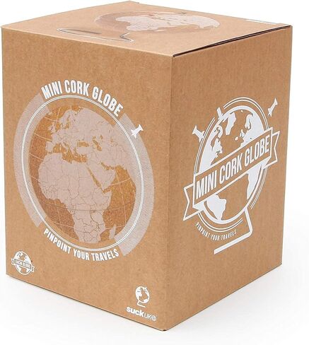 SUCK UK - LARGE COLORED DESKTOP CORK GLOBE | PUSH PINS INCLUDED | EDUCATIONAL WORLD MAP | TRAVEL ACCESSORIES | ADVENTURE & MEMORIES DISPLAY | MULTICOLOR | 30CM in Saudi Arabia