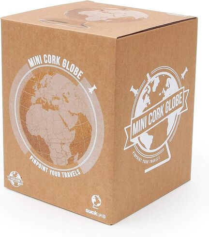 SUCK UK - LARGE COLORED DESKTOP CORK GLOBE | PUSH PINS INCLUDED | EDUCATIONAL WORLD MAP | TRAVEL ACCESSORIES | ADVENTURE & MEMORIES DISPLAY | MULTICOLOR | 30CM in Saudi Arabia