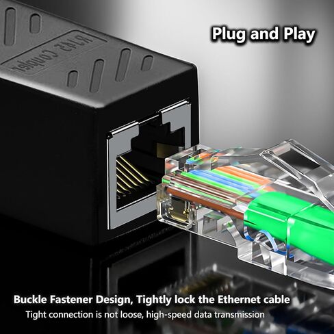 موسع إيثرنت 30 حزمة من HONGCHAUS، موسع كابل إيثرنت، وصلة RJ45 أنثى إلى أنثى محول إيثرنت تمديد طول كابل إيثرنت لـ Cat7/ Cat6/ Cat5/ Cat5e (أسود) in Kuwait