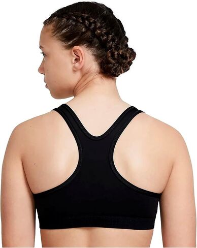 حمالة صدر Swoosh للفتيات من نايكي (الأطفال الصغار/الأطفال الكبار) أسود/أبيض XS (6X للأطفال الصغار) in Saudi Arabia