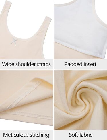 Happy Cherry Training Bras for Teens Girls Camisoles Long Bralette Bra Seamless Lightly Padded Sport Bra Wire Free 7-12 Years in Saudi Arabia
