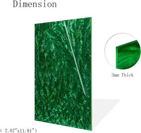 TOEPODO Pearlescent Ripple/Stream Acrylic Sheet 1/8 سمك مميز من زجاج شبكي مصبوب نمط تيار للديكور المنزلي DIY Craft Festival Art Design (3، معدن أزرق، 8 × 12 بوصة) in Kuwait