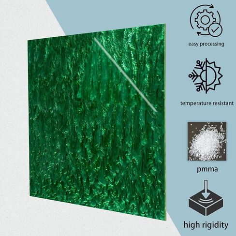 TOEPODO Pearlescent Ripple/Stream Acrylic Sheet 1/8 سمك مميز من زجاج شبكي مصبوب نمط تيار للديكور المنزلي DIY Craft Festival Art Design (3، معدن أزرق، 8 × 12 بوصة) in Kuwait