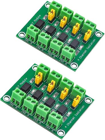 HiLetgo 2pcs PC817 4 Channel Optocoupler Isolation Board 817 Voltage Isolation Module Voltage Converter Module 3.6-30V Photoelectric Isolated Module(2/4/8 Channel Optional) in Saudi Arabia