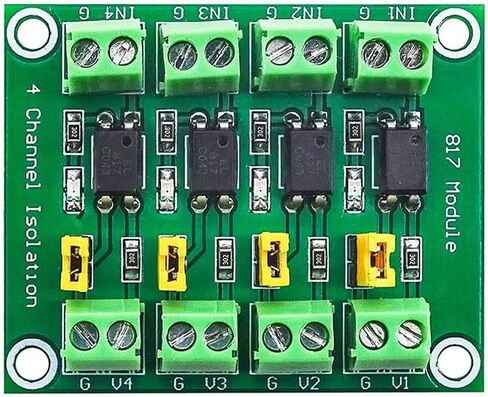 HiLetgo 2pcs PC817 4 Channel Optocoupler Isolation Board 817 Voltage Isolation Module Voltage Converter Module 3.6-30V Photoelectric Isolated Module(2/4/8 Channel Optional) in Saudi Arabia