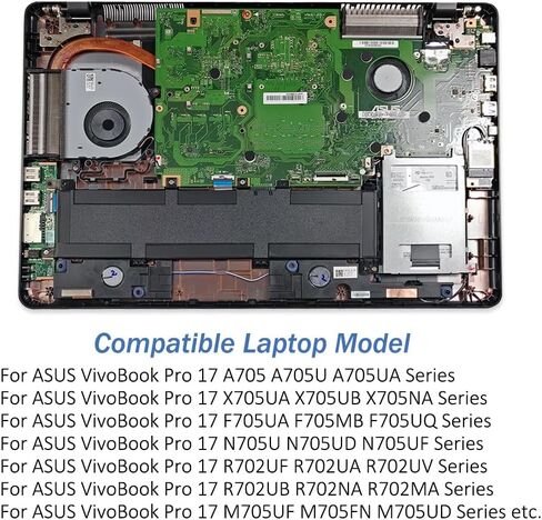 B31N1635 Battery Replacement for ASUS VivoBook Pro 17 A705U A705UA X705U X705UA X705UB X705UF X705UV X705UN X705UQ X705N X705NA X705NC X705M X705MA X705MB F705M F705MA F705NA Pro N705U N705UD in Kuwait