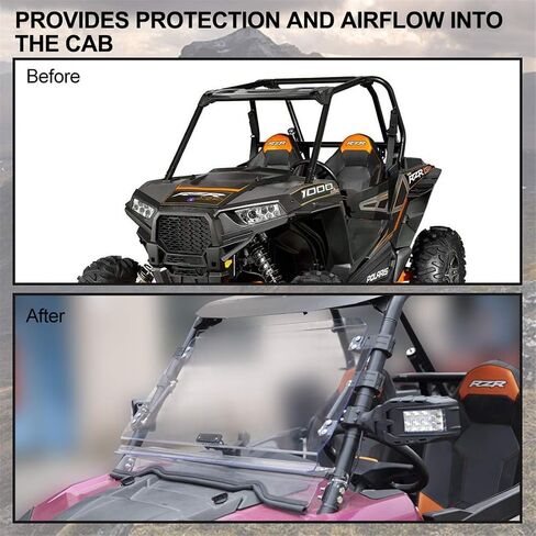 KIWI MASTER زجاج أمامي عالي التحمل 3 في 1 متوافق مع 2014-2018 Polaris RZR XP 1000 900 مقاوم للخدش in Saudi Arabia