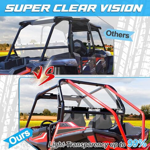 StarknightMT RZR Rear Window, Clear Windscreen Compatible with 2014-2023 Polaris RZR XP 1000/4 1000 2016-2022 RZR XP TURBO/ 4 TURBO RZR Accessories Parts Back Dust Panel in Saudi Arabia