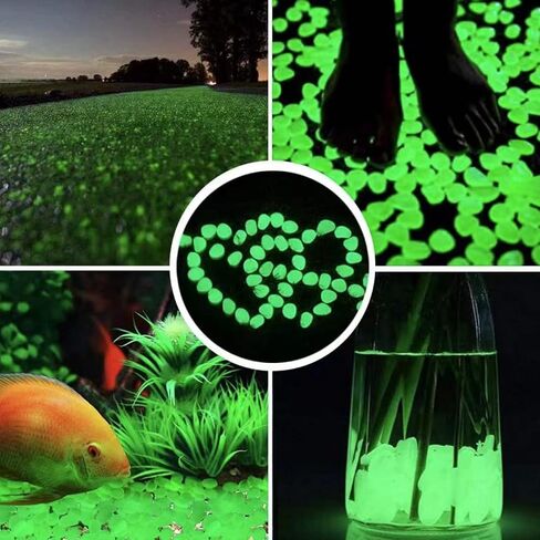 Stymx 520 PCS Glow Stones, Glow in Dark Gardon Glow Pebbles Luminous Rocks for Walkways Yard Aquarium Fish Tank Decoration Powered by Light and Solar (Green + Blue) in Saudi Arabia