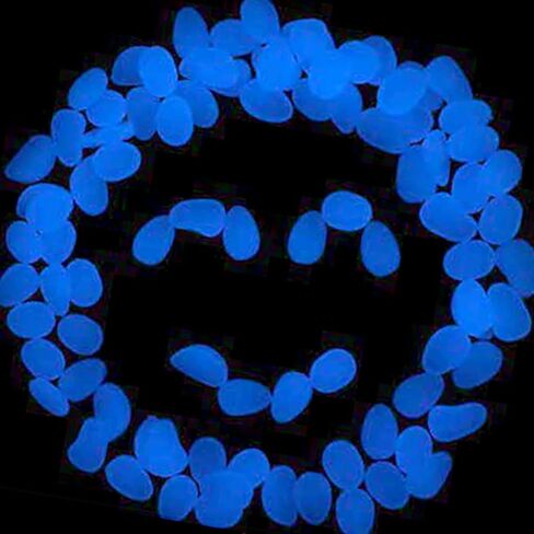 Stymx 520 PCS Glow Stones, Glow in Dark Gardon Glow Pebbles Luminous Rocks for Walkways Yard Aquarium Fish Tank Decoration Powered by Light and Solar (Green + Blue) in Saudi Arabia