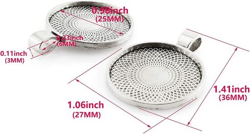 Lind Kitchen 25 قطعة صواني قلادة ذات حافة مستديرة إعداد كابوشون قاعدة فارغة DIY بها بنفسك صياغة صور نتائج المجوهرات صنع الملحقات 25 مللي متر in Saudi Arabia
