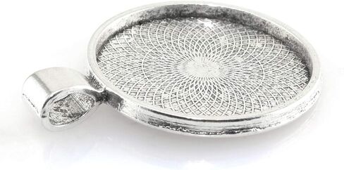 Lind Kitchen 25 قطعة صواني قلادة ذات حافة مستديرة إعداد كابوشون قاعدة فارغة DIY بها بنفسك صياغة صور نتائج المجوهرات صنع الملحقات 25 مللي متر in Saudi Arabia