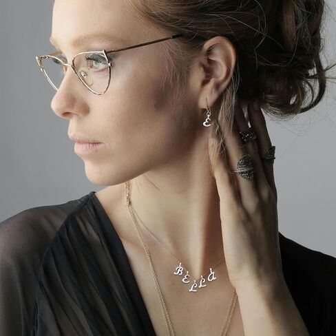 BigOtters 156 قطعة من سحر الحروف ABC، قلادة صغيرة من A-Z على شكل حرف أبجدي مع 200 قطعة من حلقات القفز المفتوحة لصنع المجوهرات بنفسك in Kuwait