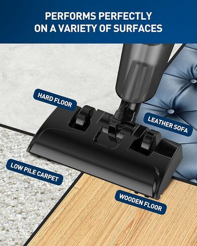 مكنسة كهربائية Hihhy، مكنسة كهربائية بسلك، مكنسة كهربائية صغيرة محمولة 4 في 1 للمنزل، مكنسة كهربائية صغيرة خفيفة الوزن 20 كيلو باسكال 600 واط، شفط قوي، محمولة باليد للأرضيات الصلبة in Kuwait