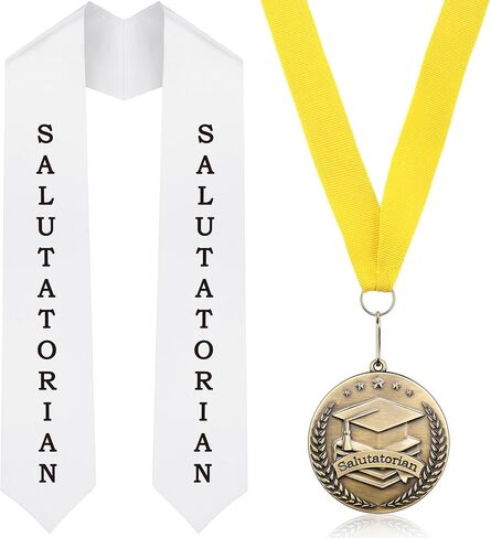 Remuuly 2 Pcs Graduation Award Medal and Graduation Stole Set Award Medal 60 Inches Graduation Stole for Graduation Students in Saudi Arabia