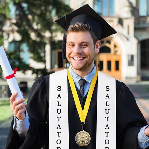 Remuuly 2 Pcs Graduation Award Medal and Graduation Stole Set Award Medal 60 Inches Graduation Stole for Graduation Students in Saudi Arabia