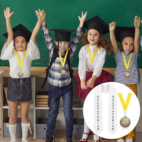 Remuuly 2 Pcs Graduation Award Medal and Graduation Stole Set Award Medal 60 Inches Graduation Stole for Graduation Students in Saudi Arabia