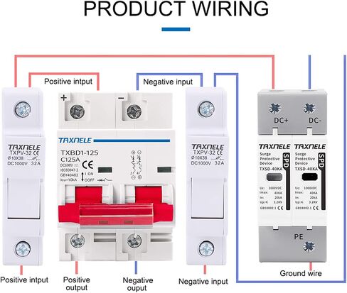 DC MCB Miniature Circuit Breaker 2P 80A 100A 125A 600V Solar Mini Circuit Breaker Battery Switch DIN Rail Mount Short Circuit Protection Disconnect Switch Isolator for Solar PV System (125A) in Saudi Arabia