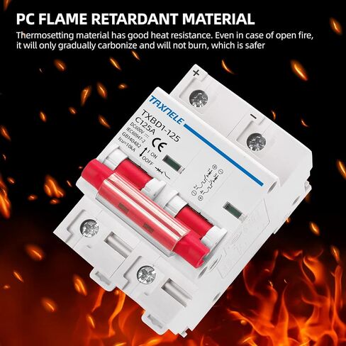 DC MCB Miniature Circuit Breaker 2P 80A 100A 125A 600V Solar Mini Circuit Breaker Battery Switch DIN Rail Mount Short Circuit Protection Disconnect Switch Isolator for Solar PV System (125A) in Saudi Arabia