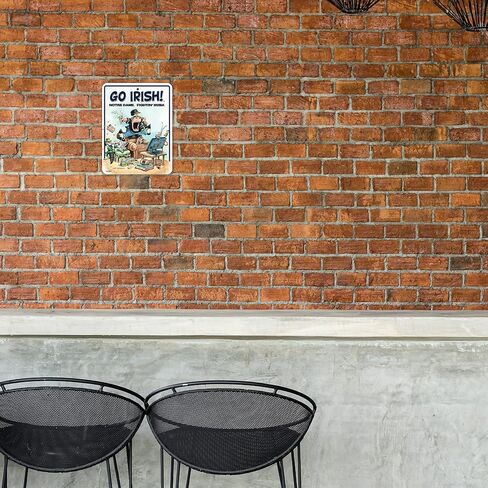 Rico Industries NCAA Notre Dame Fighting Irish - ND Gary Patterson The Fan 8.5 بوصة × 11 بوصة لافتة وقوف السيارات المعدنية من ألياف الكربون - رائعة لكهف الرجل، غرفة النوم، المكتب، ديكور المنزل، أبيض، 10 × 12 in Kuwait