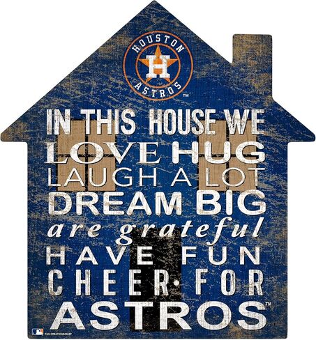 لافتة منزل من Fan Creations MLB Houston Astros للجنسين Houston Astros، لون الفريق، 12 بوصة in Saudi Arabia