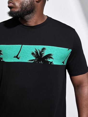 Floerns Men's 2 Piece Boho Outfit Tree Print Tee Shirt with Beach Shorts Set in Saudi Arabia