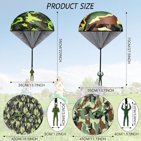 60 Pcs Army Camo Parachute Toys Hand Throwing Camo Parachute Men Toy Plastic Soldiers Army Toy Parachute Army Action Figures Hand Throw Outdoor Flying Gifts for Boys Girls Outdoor Party Game, 2 Styles in Saudi Arabia