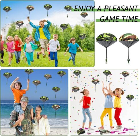 60 Pcs Army Camo Parachute Toys Hand Throwing Camo Parachute Men Toy Plastic Soldiers Army Toy Parachute Army Action Figures Hand Throw Outdoor Flying Gifts for Boys Girls Outdoor Party Game, 2 Styles in Saudi Arabia