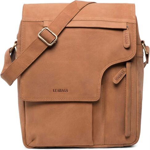LEABAGS Amsterdam genuine buffalo leather shoulder bag I Vintage look I Fits a 13 inch laptop I Small messenger bag in Kuwait