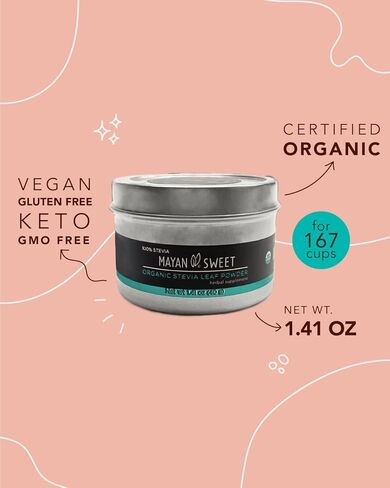 مسحوق أوراق ستيفيا العضوية، 1.40 أوقية، حلوى المايا in Kuwait