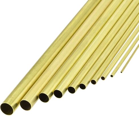 FitFit G Brass Tube, 1.5mm 2.5mm 3.5mm 4.5mm 5.5mm 6.5mm 7.5mm 8.5mm 9.5mm 11mm OD x 0.2mm Thickness, 300mm Length Seamless Round Pipe Tubing, 10pcs in Saudi Arabia