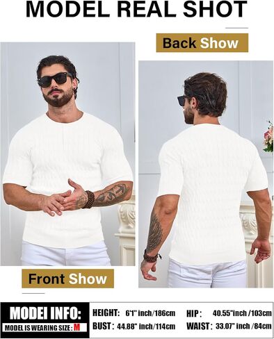 OYOZONE Men's Knit Polo Shirts Short Sleeve Texture Henley Shirts Knitted T-Shirts Casual Lightweight Golf Shirts in Kuwait