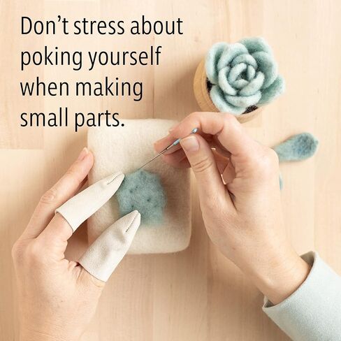 واقيات الأصابع الجلدية للتلبيد بالإبرة | جلد سويدي أصلي سميك | حماية الأصابع للصياغة | مقاس واحد يناسب معظم البالغين | كشتبان للتطريز | مهود DIY والخياطة in Kuwait