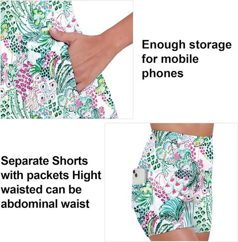 Womens Two Piece Tennis Golf Dress UPF 50+ Active Athletic Exercise Sports Wear Dresses for Women with Pocket Separate Shorts in Saudi Arabia