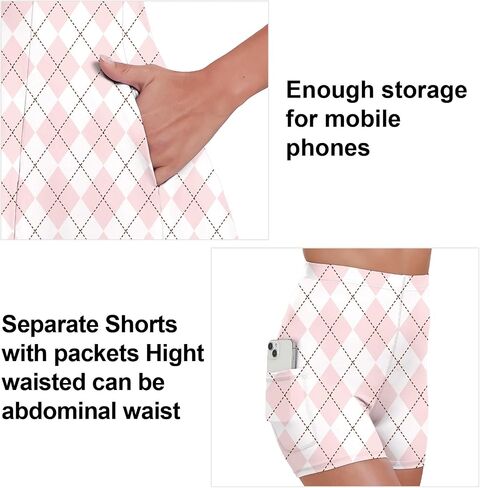 Womens Two Piece Tennis Golf Dress UPF 50+ Active Athletic Exercise Sports Wear Dresses for Women with Pocket Separate Shorts in Saudi Arabia