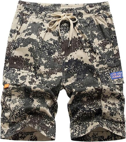 LOKTARC Boys Pull On Camo Shorts Kids Bermuda Summer Knee Length Pants in Saudi Arabia