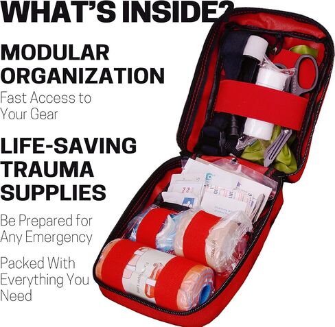 IFAK Med Trauma Kit, Multi-Purpose Molle Belt EDC Pouch, Tactical Emergency Kit Survival Military, Field Dressing Kit Camping Hiking Bug Out in Saudi Arabia