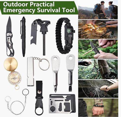 180 + قطعة مجموعة الحبال الإسعافات الأولية أساسيات الطوارئ والعتاد لوازم للسيارة التنزه التخييم المنزل هدايا عيد ميلاد للرجال in Kuwait