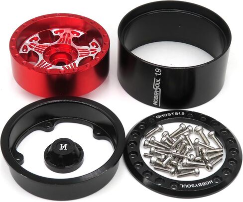 HOBBYSOUL 1.9 Beadlock Wheels Black Rims & Soft Sticky 1.9 Mud Slingers Tires 120mm for 1/10 Rock Crawler Axial SCX10 Capra Traxxas TRX4 Redcat Gen8, (4-Pack, Assembled) in Saudi Arabia