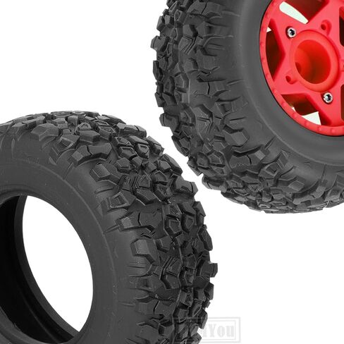 Rc Truck Tires 12mm/14mm/17mm Hex RC Wheels Tires for 1/10 Slash 4×4 2WD,Arrma Senton,Axial Redcat Rc4wd,w/RC Wheels Hex Detachable Replace Running on Off-Road Tire,Black in Saudi Arabia
