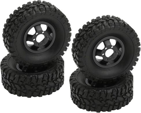 عجلات وإطارات TREETDOBV RC، محور عجلات مطاطي 4WD من سبائك الألومنيوم لـ WPL C14 C24 B14 B24 B16 B36 1/16 RC Car Tires RC Car Upgrade Part، فضي، أسود، أحمر (أسود) in Saudi Arabia