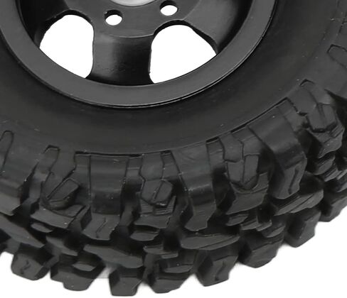 عجلات وإطارات TREETDOBV RC، محور عجلات مطاطي 4WD من سبائك الألومنيوم لـ WPL C14 C24 B14 B24 B16 B36 1/16 RC Car Tires RC Car Upgrade Part، فضي، أسود، أحمر (أسود) in Saudi Arabia